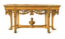 Gilt Table with Marble Top, 1908. Creator: Shirley Slocombe.