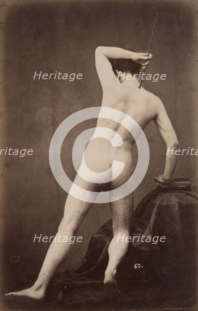 Male Nude Study, c1870. Creator: Gaudenzio Marconi.