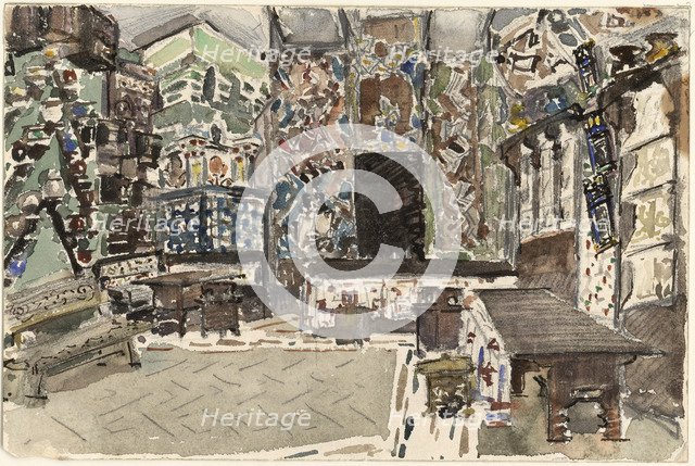 Stage design for the opera The Tsar's Bride by N. Rimsky-Korsakov.