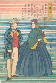 Dutch Couple, 10th month, 1862. Creator: Yoshikazu.