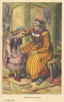 Scene from The Red Shoes by Hans Christian Andersen, c1879. Artist: Unknown