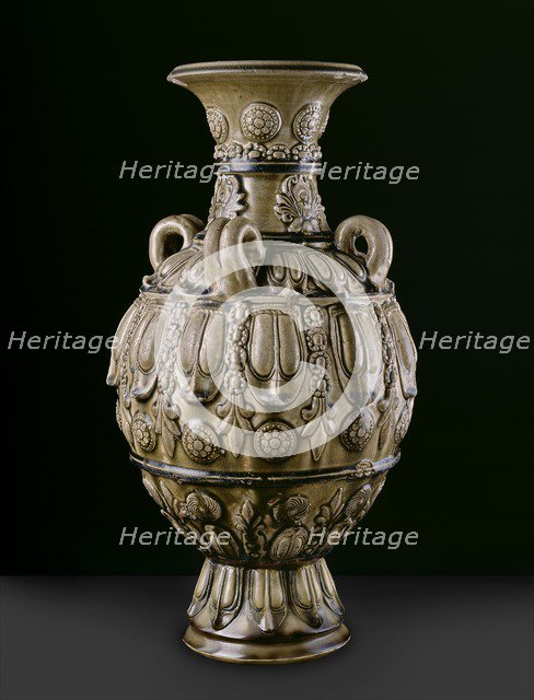 Greenware jar with moulded decoration, late 6th century. Artist: Unknown.