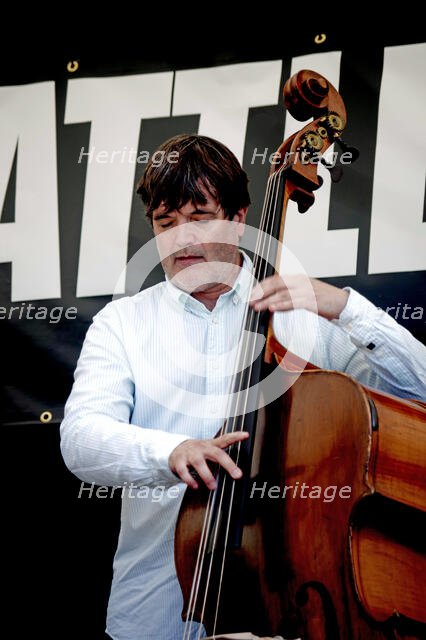 Dave Newton, Alan Barnes Trio, Battle Jazz Weekend, Battle, East Sussex, 24 July 2022. Creator: Brian O'Connor.