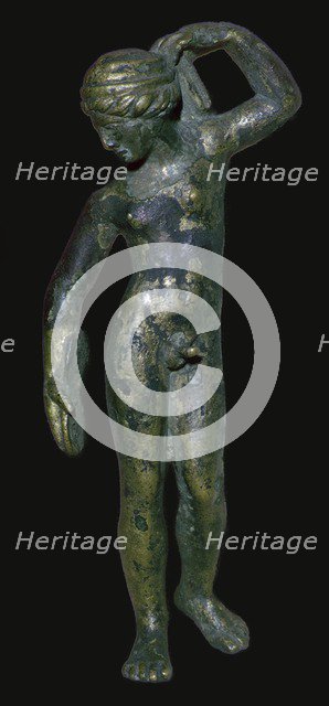 Roman copper alloy figure of the god Hermaphrodite? Artist: Unknown