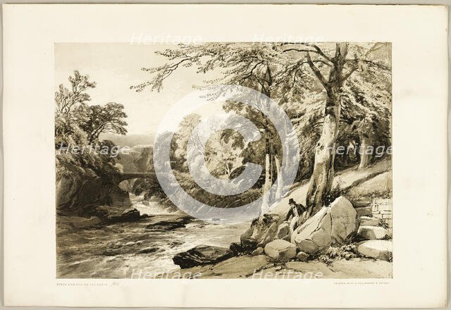 Beech and Ash on the Greta, from The Park and the Forest, 1841. Creator: James Duffield Harding.