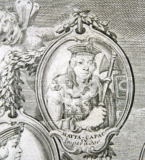 Mayta Capac (1246-1276) IV Inca emperor, engraved detail of the book ' Astronomical and physical …