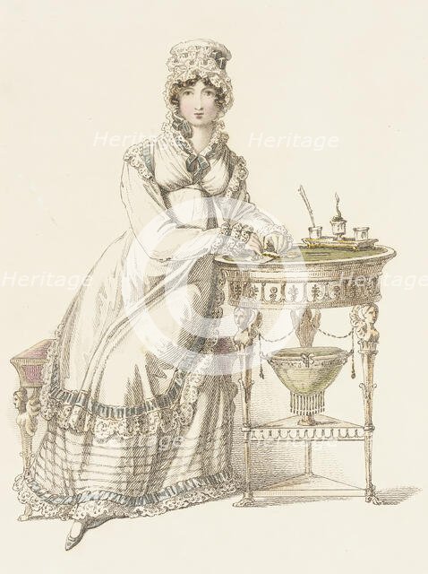 Fashion Plate (Evening Dress), 1819. Creator: Rudolph Ackermann.