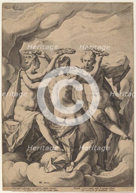 The Three Graces, 1588. Creator: Jacob Matham.