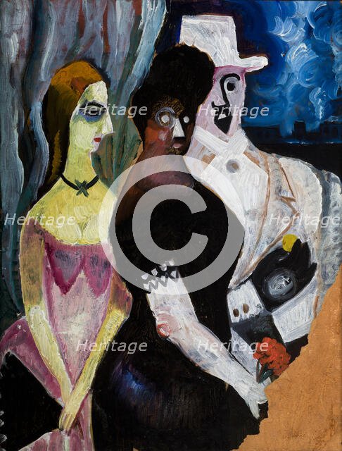 In the Box / Self-Portrait-two-sided painting, 1922. Creator: Zygmunt Waliszewski.