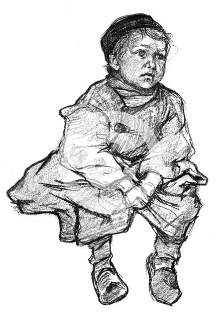 'On the Wall, Vollendam', 1898.Artist: Nico Jungmann