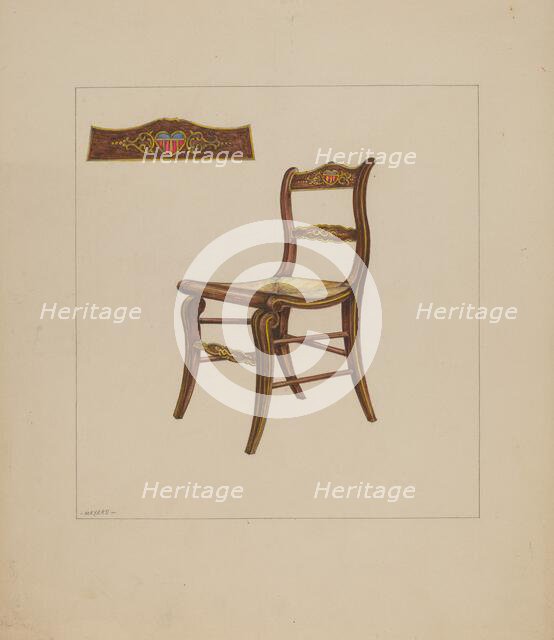 Rush Bottom Chair, c. 1937. Creator: Henry Meyers.