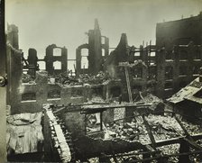 Burnt-out building, Concordia Wharf, Poplar, London, 1924. Artist: Unknown.