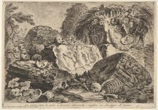 Plate 7: 'Ancient altar on which sacrifices were performed in antiquity, surrounded by oth..., 1743. Creator: Giovanni Battista Piranesi.