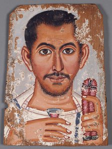 Mummy Portrait of a Bearded Man, A.D. 220-250. Creator: Brooklyn Painter.