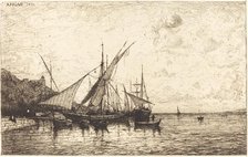 The Port of Monaco, 1873. Creator: Adolphe Appian.