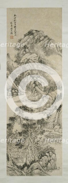 Landscape in the style of Wang Meng, October 1853. Creator: Yang Tianbi.