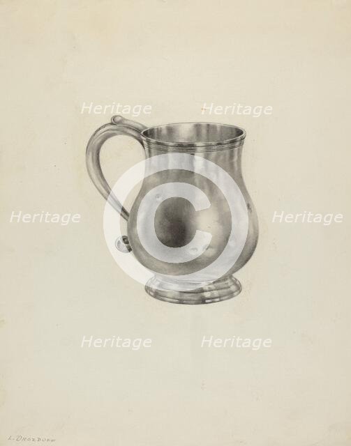 Silver Mug, c. 1938. Creator: Leo Drozdoff.