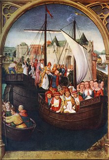 'The Departure of St Ursula from Basel', before 1489, (c1900-1920).Artist: Hans Memling