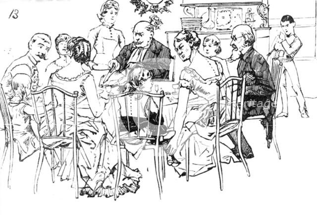 An English Christmas in Paris, drawn by A. Forestier, 1883.  Creator: Unknown.