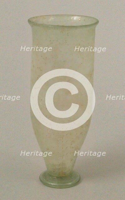 Footed Glass Beaker, Frankish, 375-425. Creator: Unknown.