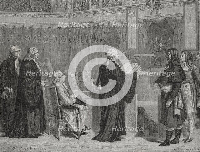 Louis XVI before his judges, December 1792, (1876).  Creator: Theodore Meyer-Heine.