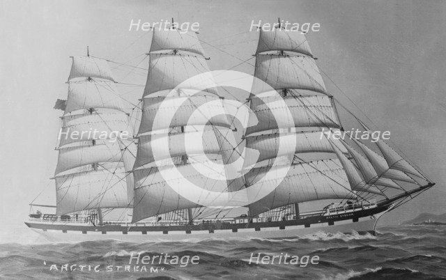 Painting of three masted cargo schooner 'Arctic Stream'. Creator: Kirk & Sons of Cowes.