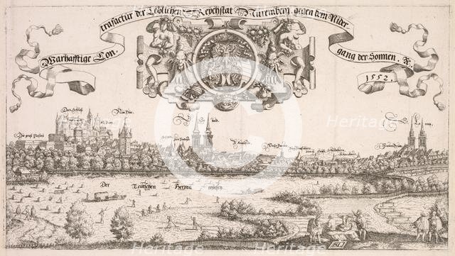 Panoramic View of Nuremberg: Center Portion, 1552. Creator: Hanns Lautensack (German, 1524-1566).