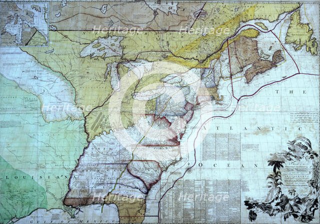Map of the British Colonies in North America, c1770-c1783. Creator: John Mitchell.