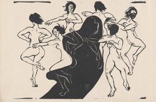 Nudes Dancing around a Shadow, 1936. Creator: Ernst Kirchner.