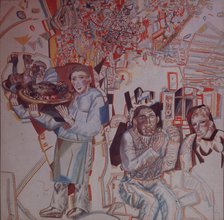 Restaurant. Artist: Filonov, Pavel Nikolayevich (1883-1941)