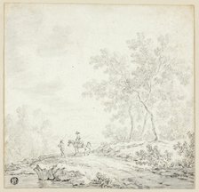 Landscape with Two Figures, One on Horseback, n.d. Creator: Johann Christoph Dietzsch.