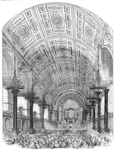 Interior of St. George's Hall, Liverpool, from the South - Performance of the First Oratorio, 1854. Creator: Unknown.