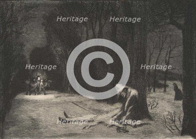 La Mort de Matamore (Capitaine Fracasse), 1864. Creator: Felix Bracquemond.