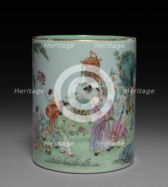 Cylindrical Brushholder, 1736-1795 or later, mid-19th Century?. Creator: Unknown.