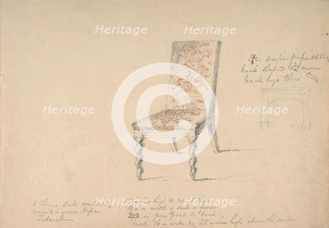 Design for a Chair with Turned Front Legs, early 19th century. Creator: Anon.