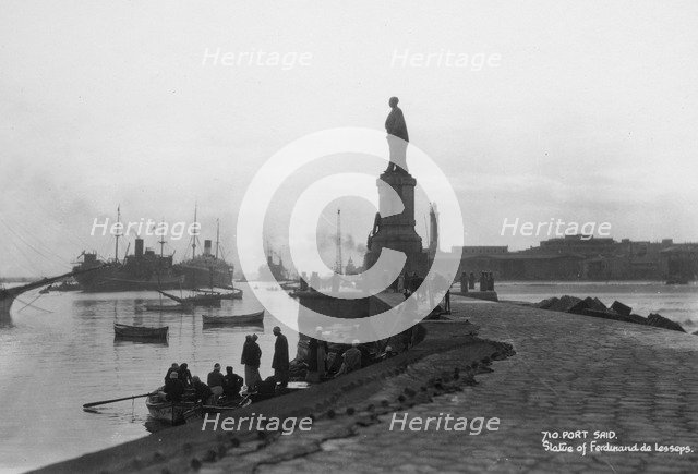 Statue of Ferdinand de Lesseps, Port Said, Egypt, c1920s-c1930s(?). Artist: Unknown