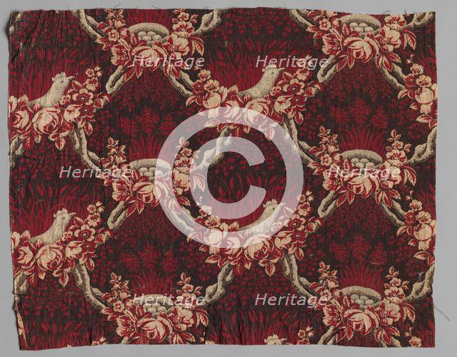 Roller Printed Cotton Textile, 19th century. Creator: Unknown.