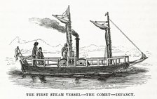 The first steam vessel - the Comet - infancy, 1858.  Creator: Edwin Roffe.