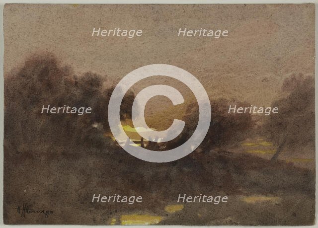 Landscape with Gate at Sunset, n.d. Creator: Hugh Huntington Howard.