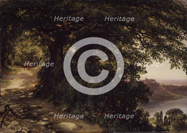 View of Castel Gandolfo near Rome, 1836. Artist: Lebedev, Mikhail Ivanovich (1811-1837)