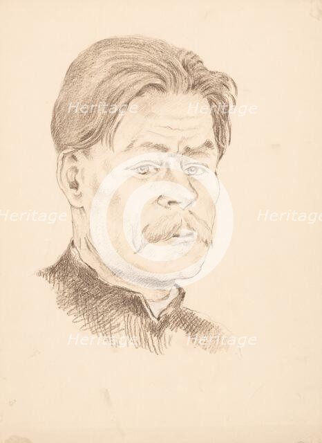 Portrait of M. Gorky, around 1930. Creator: Ivan Zabota.