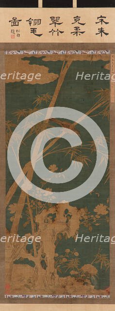 Tapestry: bamboos, flowers, birds, and insects, Ming or Qing dynasty, 1575-1725. Creator: Unknown.