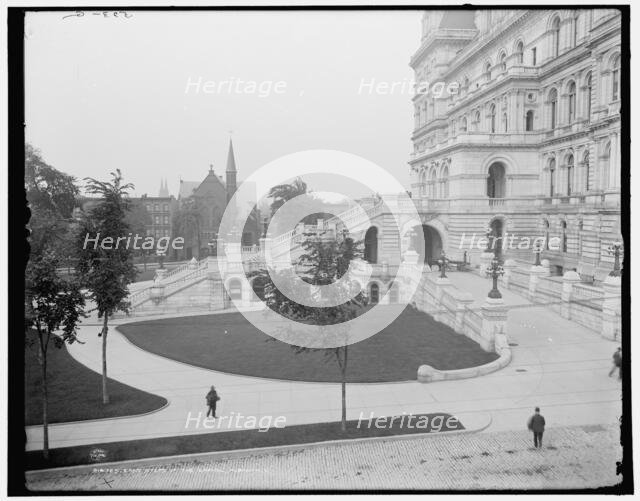 East steps of the Capitol, Albany, N.Y., between 1900 and 1906. Creator: Unknown.