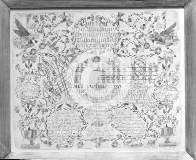 Birth and Baptismal Certificate, 1780. Creator: Unknown.