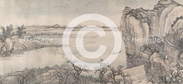 Landscape in the Style of Juran and Yan Wengui, Dated 1713. Creator: Wang Hui.