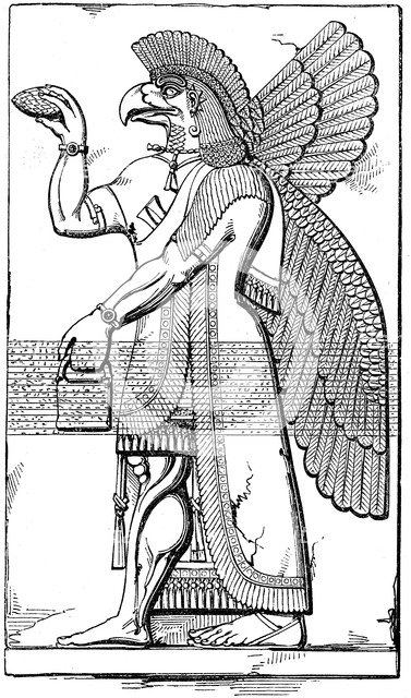 Nisroch, Assyrian god, mid 19th century. Artist: Unknown