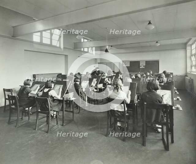 Art lesson, Wornington Road School, London, 1938. Artist: Unknown.