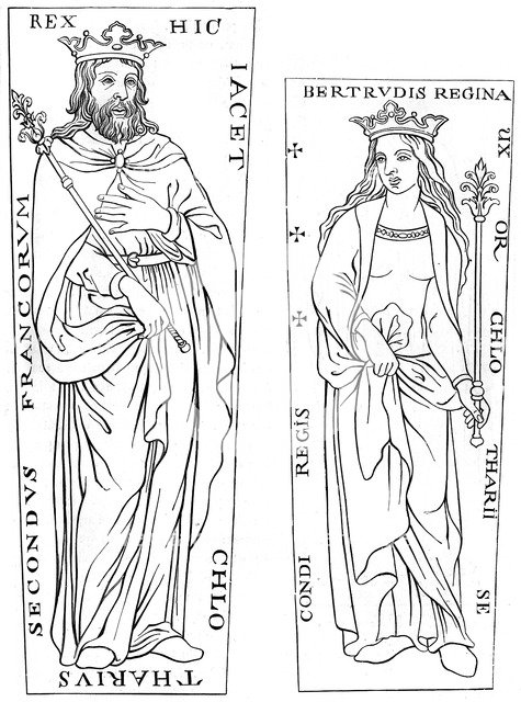 King Clotaire II (584-629) and Bertude (575-604), 12th century (1849). Artist: Unknown