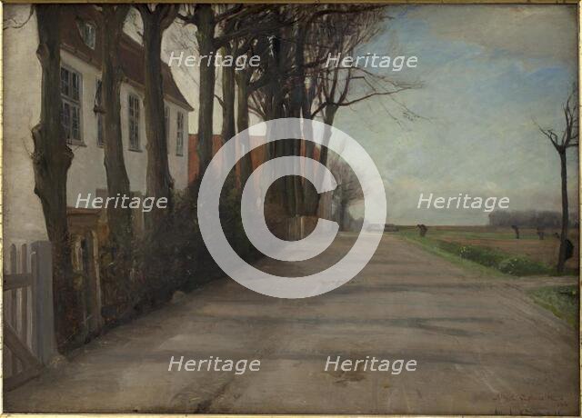 The Road Leading past "Store Godthaab", a Country House near Copenhagen, 1884. Creator: Albert Gottschalk.