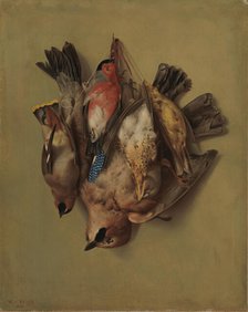 Hanging Birds, 1865. Creator: Magnus von Wright.